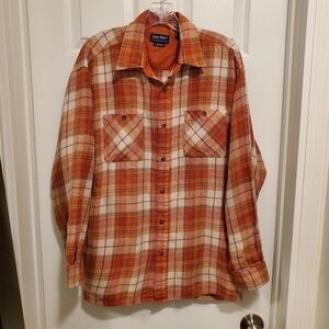 Men's Vintage Orange Plaid Shirt